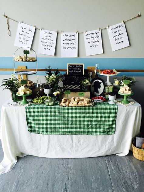 Anne  Of Green Gables  | CatchMyParty.com Anne Of Green Gables Birthday Party, Anne Of Green Gables Party Ideas, Anne Of Green Gables Party, Anne Aesthetic, Anne Green, Diy Birthday Banner, Birthday Aesthetic, Party Dishes, Aesthetic Green