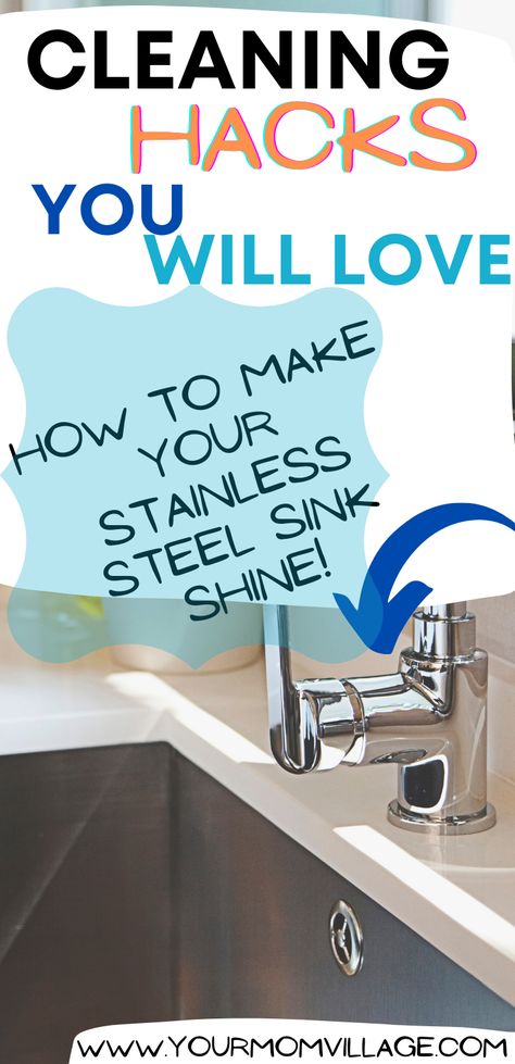 Clean Sink Stainless Steel, Best Way To Clean Stainless Steel Sink, Cleaning Stainless Steel Sink, How To Clean Stainless Steel Sink, Alabama Farmhouse, Best Stainless Steel Cleaner, Deep Clean Kitchen, Best Cleaning Hacks, Sink Cleaning