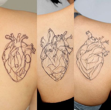 Heart With Lines Tattoo, Anatomical Heart Tattoo Designs, Sapphic Tattoo Ideas, Trippy Tattoo Designs, Human Heart Tattoo, Anatomical Tattoos, Trippy Tattoo, Anatomy Tattoo, Anatomical Heart Tattoo