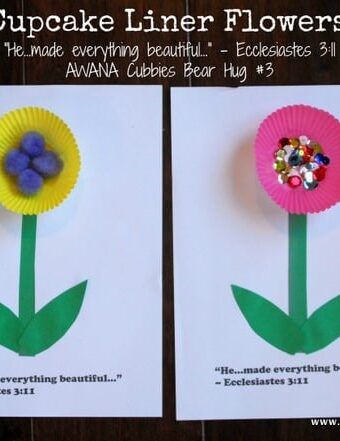 Awana Cubbies Crafts, Awana Puggles, Awana Crafts, Awana Cubbies, Toddler Sunday School, Cupcake Liner Flowers, Fingerprint Crafts, Children's Church Crafts, Plant Crafts