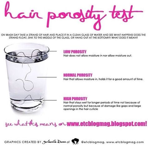 I have low porosity hair, what about you? Porosity Hair Chart, Hair Porosity Chart, Porosity Test, Hair Porosity Test, Heat Curls, Transitioning Hair, Inspiring Hairstyles, Hair Inspired, Hair Test