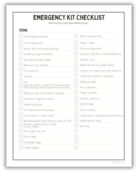 FREE Printable Emergency Kit Checklist: Be Disaster Ready ⋆ Love Our Real Life Emergency Kit Checklist, Family Emergency Plan, Emergency Planning, Noaa Weather Radio, Emergency Preparedness Kit, Plastic Utensils, Emergency Shelter, Family Emergency, Calendar Organization