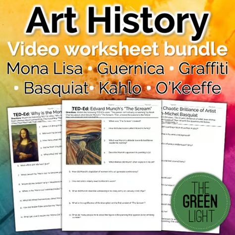 Art History Video Worksheet Bundle: Famous Artists and Artwork | TPT Timeline Worksheet, Art History Timeline, History Video, History Videos, Types Of Dancing, Art Worksheets, History Timeline, Famous Artwork, Painting Templates