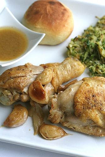 Chicken with Forty Cloves of Garlic | Everyday Annie 40 Clove Garlic Chicken, Meal For Dinner, Garlic Recipe, Ina Garten Recipes, Dry Vermouth, Easy Eat, Dinner Entrees, Low Sodium Chicken Broth, Table Salt