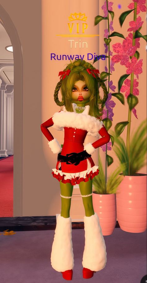 Dti Christmas outfit by me🫶🏻#dresstoimpress Folk Lore Outfit Dress To Impress, Buissnes Person Dti Outfit, Retail Worker Dti Outfit, Christmas Tree Dress To Impress, Grinch Dti Outfit, Dress Like An Elf Day At School, Santa Dress To Impress, Dti Cozy Outfit Ideas, The Grinch Dress To Impress