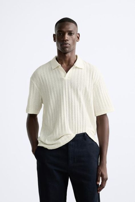 Men´s Polo Shirts | Explore our New Arrivals | ZARA United Kingdom Zara Men Outfits, Textured Polo, Zara Men, Classy Fits, Classy Outfits Men, Zara Outfit, Street Fashion Men Streetwear, Outfit Grid, Printed Polo Shirts