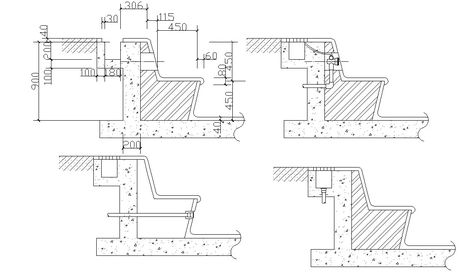 Concrete Bench Section CAD Drawing - Cadbull Bench Detail Drawing, Bench Design Outdoor, Concrete Bench Outdoor, Bench Drawing, Cement Bench, Pedestrian Walk, Sitting Bench, Detail Drawing, Concrete Bench