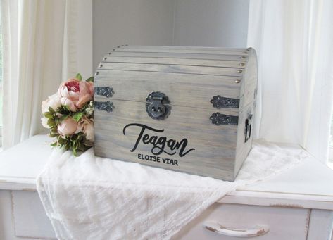 College student gift, class of 2021, graduation gift card box, keepsake trunk, gift for graduate, personalized keepsake chest, new baby gift Keepsake Trunk, Kids Toy Chest, Graduation Keepsake, Toy Chests, Seating Sign, College Student Gifts, Gift Card Boxes, Painted Chest, Card Boxes