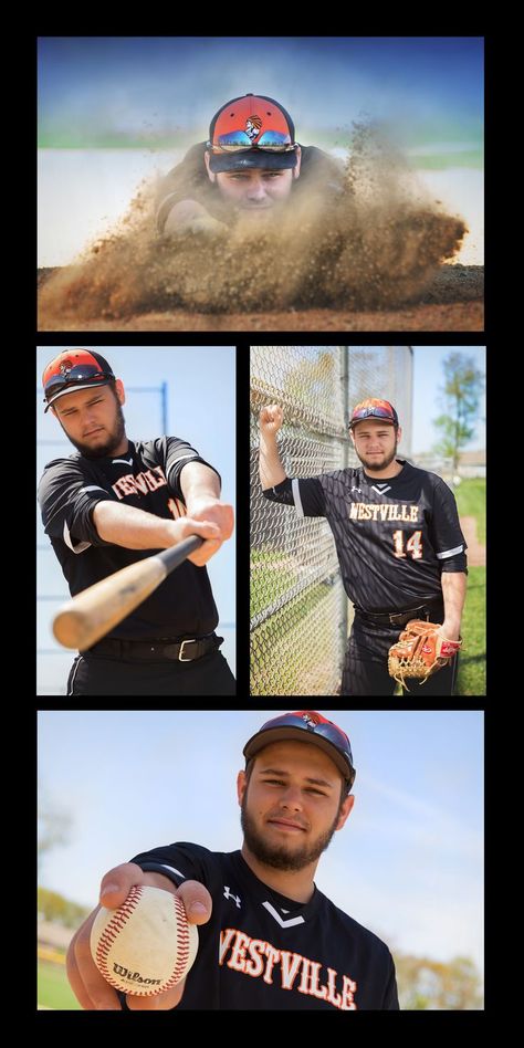 Baseball Pics Boys, Male Senior Pictures Poses Baseball, Boys Baseball Photoshoot, Baseball Pictures Ideas, Baseball Portrait Poses, Baseball Senior Photos, Senior Baseball Picture Ideas, Creative Senior Picture Ideas For Guys, Baseball Photoshoot Ideas