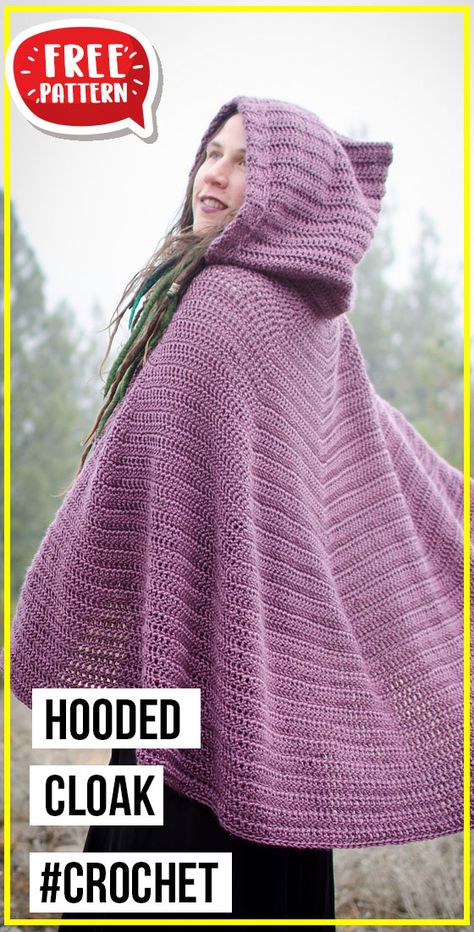 Free Crochet Hooded Cloak Patterns, Crochet Hooded Cloak Pattern, Hooded Crochet Pattern Free, Crochet Cape With Hood, Beginner Poncho Crochet Pattern, Crochet Cape Shawl Pattern Free, Crochet Shawl With Hood Free Pattern, Dragon Scale Hood Crochet Pattern Free, Knit Cloak Pattern Free