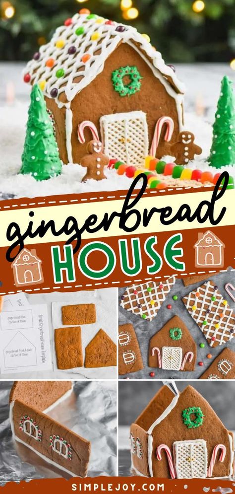 Gingerbread House Recipe, christmas desserts, sweet treats, holidays Christmas Gingerbread House Ideas, Best Gingerbread House Ideas, Gingerbread House Decorating Ideas, Best Gingerbread House, Diy Gingerbread House, Easy Gingerbread House, Homemade Gingerbread House, Christmas Party Decorations Diy, Gingerbread House Ideas