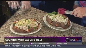 Recipes From Jason's Deli: Papa Verde Sweet Potato  Pot Roast Potato | wfmynews2.com Papa Verde Sweet Potato Jasons Deli, Jasons Deli Recipes, Sweet Potato Bbq, Jasons Deli, Greensboro North Carolina, Roast Turkey Breast, Deli Food, Cat Recipes, Sweet Potato Recipes