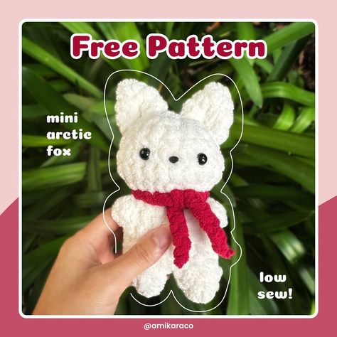 Crochet Artic Fox, Arctic Fox Crochet Pattern, Arctic Fox Crochet Pattern Free, Crochet Arctic Fox Pattern Free, Red Panda Crochet Pattern Free, Fast Crochet Patterns Free, Arctic Fox Crochet, Cute Crochet Plushies Free Pattern, Fox Crochet Pattern Free