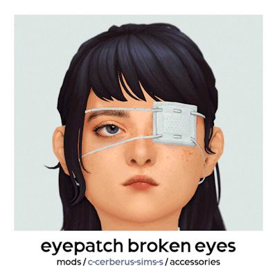 (99+) cerberus-cc on Tumblr The Sims 4 Cc Eye Patch, Sims 4 Supernatural Eyes Cc, Sims 4 Blind Eye Cc, Sims 4 Hair Covering One Eye, Ts4 Scars Cc, Sims 4 Cc Cerberus Hair, Sims 4 Eye Patch Cc, Sims 4 Cc Bandages Face, Sims 4 Eye Patch