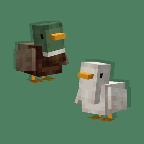 Minecraft Duck Statue, Minecraft Wood Texture, Minecraft Mods Animals, Minecraft Mobs Art, Cute Minecraft Animals, Minecraft Animal Builds, Duck Minecraft, Blockbench Minecraft, Minecraft Illustration