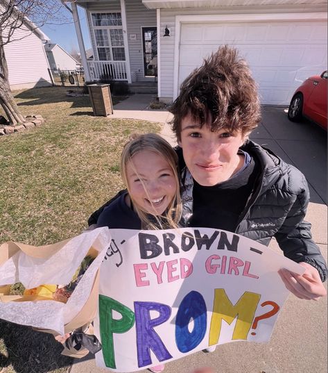 Brown Eyed Girl Hoco Proposal, Brown Eyed Girl, Hoco Proposals, Brown Eyed Girls, All You Need Is Love, Brown Eyes, Paper Shopping Bag, Prom