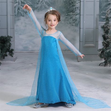 Frozen Theme Dress, Elsa Dress For Kids, Elsa Theme, Clothes Fancy, Snow White Dress, Abc Cards, Snow White Dresses, Frozen Dress, Tulle Party Dress