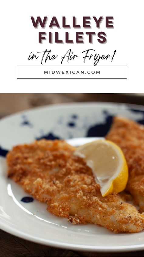 For a healthier spin on walleye, try this Air Fryer Walleye recipe, featuring a crisp, low-carb crust that pairs beautifully with the fish’s light, flaky texture. It's a satisfying and nutritious alternative to traditional butter-fried methods.

Beloved across the Midwest, walleye’s mild flavor and delicate flakiness make it a perfect match for simple recipes like buttery sautéing or a crunchy cracker coating. Whether classic or creative, this fish shines in every preparation! Walleye In The Air Fryer, Air Fried Walleye, Air Fryer Walleye Recipes, Air Fryer Walleye, Air Fryer Fish And Chips, Walleye Recipes, Walleye Fish Recipes, Air Fryer Fish, Deep Frying