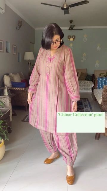 Shalini on Instagram: "Indie Cotton Route collaborates with the skilful artisans of the Kullu Valley to re invent the traditional textiles in an interesting mix of contemporary stripes and ancient weaves in our ‘Chinar Collection’ in pure soft warm merino wool for winter. Limited Luxury Collection! Price for the co ord set is Rs.14500 #winterweave #winterwear #artisan #artisanal #weave #weavesofindia #indianweaves #merino #merinowool #sustainablefashion #sustainability #sustainableliving #sl Woollen Suits Designs Latest, Warm Suit Design Indian, Wollen Suit Design Winter, Co Ord Set Design For Women, Neck Designs For Winter Suits, Winter Suit Neck Design, Co Rd Sets For Women Indian, Warm Suit Design, Woolen Suit Neck Design