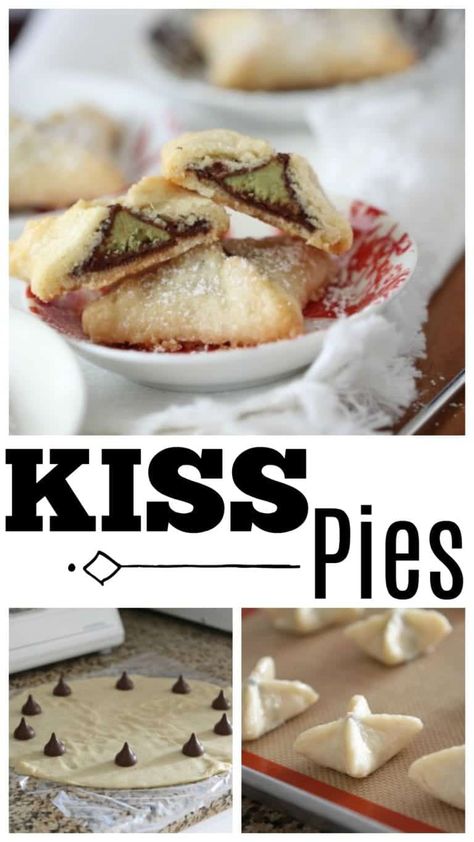 Kiss Pies - Picky Palate - Easy Dessert Recipes! Dessert Holiday, Dessert Pie, Easy Sweets, Pie Bites, Holiday Dessert, Pie Bar, Hershey Kisses, Sweets Desserts, Few Ingredients