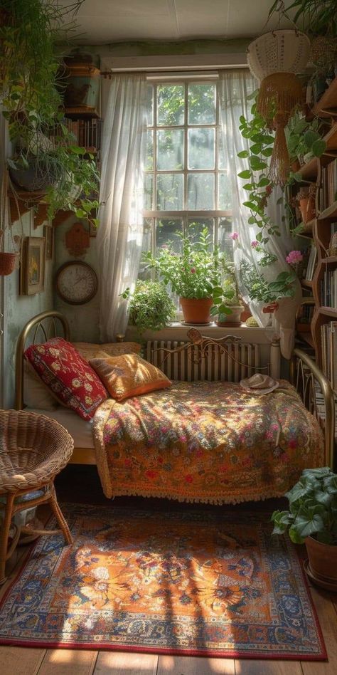 Boho Style Bedroom, Casa Country, Casa Vintage, Bohemian Bedroom Decor, Dream Room Inspiration, Bedroom Boho, Style At Home, Rustic Bedroom, Cozy Room