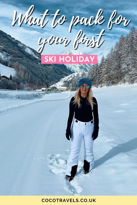 Going skiing for the first time? Check out my guide for what to pack for your first ski holiday and what should be on your ski packing list. Ski Packing List, Ski Packing, Ski Trip Packing List, Holiday Packing List, Ski Trip Packing, Ski Pack, Holiday Packing Lists, Ski Holiday, Packing For Europe