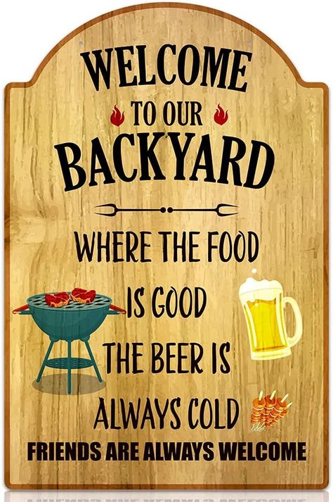 Backyard Signs, Bakery Sign, Garden Farmhouse, Patio Signs, Bar Garden, Pool Backyard, Pool Signs, Summer Backyard, Backyard Bar