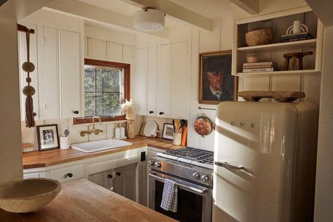 Hillside Lake House | Rain in the mountains - cue pumpkins etc. | Instagram Hillside Lake House, Small Lake House, Kitchen Corners, Small Lake Houses, Lake Arrowhead California, Lake House Kitchen, Small Cottages, Lake Arrowhead, Kitchen Corner