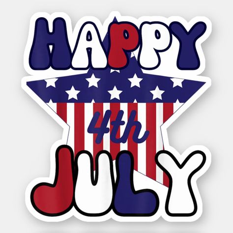 Patriotic Happy 4th of July US Flag Holiday Sticker 4th Of July Stickers, July Stickers, Emoji Stickers, Holiday Stickers, Happy 4th Of July, Happy 4 Of July, Us Flag, July 4th, Sticker Labels