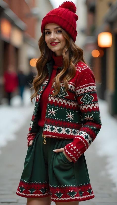 Christmas Street Style Outfit Ideas, Fun Holiday Outfits, Merry Christmas Outfit, Elegant Christmas Outfit, Christmas Outfits Ideas, White Christmas Outfit, Fun Christmas Outfits, Christmas Fashion Outfits, Christmas Outfit Inspiration