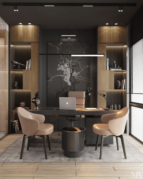 Small Office Ideas For Men Business, Small Luxury Office, Lawyer Office Design Modern, Office Cabin Interiors, Modern Office Cabin Design, Conference Room Design Creative, Woman Office Decor, Ceo Office Design Luxury Modern, Modern Classic Office