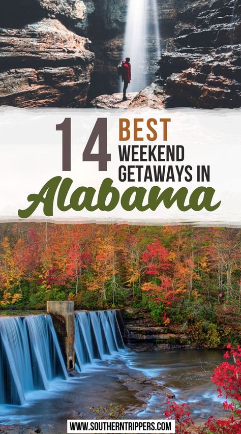 Weekend Getaway Ideas Alabama, Best Places To Visit In Alabama, Alabama Road Trip Ideas, Road Trip Alabama, Alabama Weekend Getaway, Day Trips In Alabama, What To Do In Alabama, Waterfalls In Alabama, Alabama Travel Guide