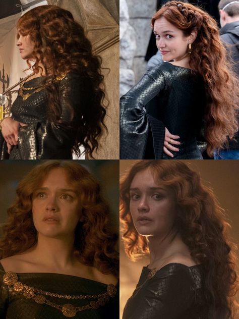 Alicent Hightower Makeup, Alicent Hightower Hair Color, House Of The Dragon Hairstyles, Game Of Thrones Hairstyles, Game Of Thrones Hair, Celtic Hair, Olivia Cooke, Alicent Hightower, Gra O Tron