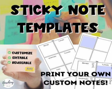 Excited to share the latest addition to my #etsy shop: Sticky Note Template - Editable! https://etsy.me/3Kw9XAa #stickynotes #stickynotetemplate #printable #editablestickynote #reusabletemplate #postitnote #editablepostit #editabletemplate #printablesticky Sticky Note Template, Note Templates, Brain Book, Sticky Note Planner, Note Template, Post It Note, Literacy Stations, Notes Template, Days Of The Week