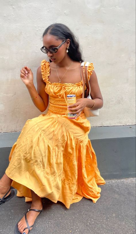 Summer Outfits Christian, Modest Summer Outfits Christian, Modest Fashion Christian, Orange Sundress, Sundress Outfit, Style Inspiration Spring Summer, Modest Summer, Cute Modest Outfits, Modest Summer Outfits