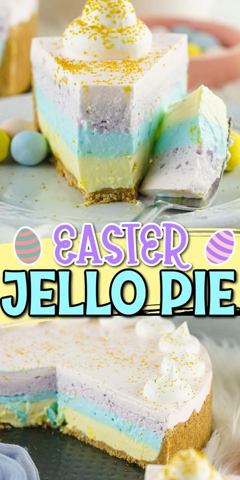 Light Easter Desserts, Easter Jello, Jello Pie, Easter Deserts, Easter Pie, Easter Snacks, Easter Sweets, Jello Desserts, Easter Desserts