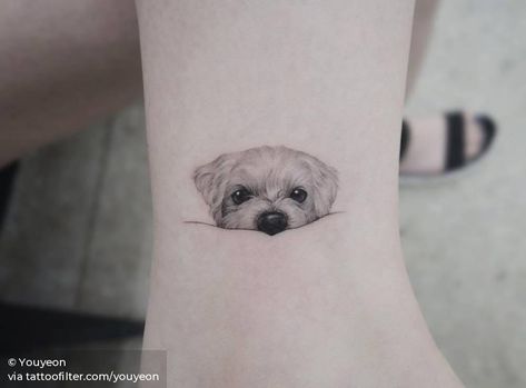 Maltese portrait Hopper Tattoo, Tattoo Perro, Tatoo Dog, Small Dog Tattoos, Tattoos For Dog Lovers, Dog Memorial Tattoos, Dog Tattoo Ideas, Tattoos Love, Finger Tattoo Designs