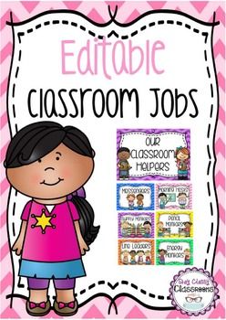 26 bright rainbow chevron classroom jobs cards! This classroom job display has editable text so that you can change it to fit with the language that you use in your classroom. There are 26 different options of pictures for classroom jobs, some are double ups of the same job but I have done this to give you more options in what you can use in your classroom and choice of pictures that you prefer. Classroom Job Chart Free, Kindergarten Classroom Jobs, Preschool Job Chart, Polka Dot Classroom Theme, Kindergarten Jobs, Preschool Jobs, Helper Chart, Classroom Job Chart, Polka Dot Classroom