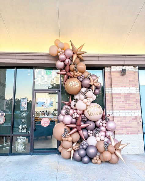 HOUSTON BALLOONS & BACKDROPS | Some extra pics since y’all loved our install for @coffeefellows_usa so much 🤎☕️ Swipe for close ups 📸 • #Houstonballoons... | Instagram Balloon Arch Color Ideas, Balloon Backdrop, Balloon Arch, Love Is All, Our Love, Ups, Houston, Arch, Balloons