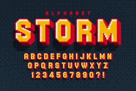 Control Illustration, Pixel Alphabet, Wizards Logo, Pixel Logo, Art Beginners, Vector Alphabet, Game Font, Pixel Font, Games Design