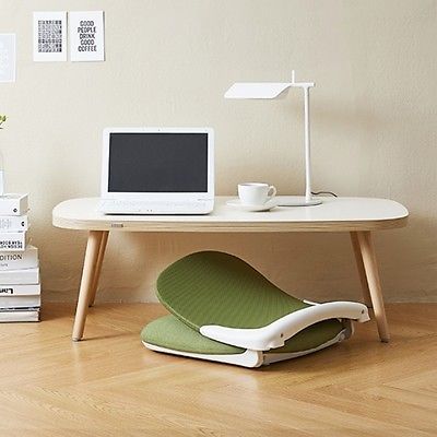 Low Chair Floor Seat Folding Japanese Style Cushion Back Support Legless Floor Sitting Office, Floor Desk Ideas, Small Space Homeschool Room, Low Desk, Japanese Tatami Room, Legless Chair, Japanese Living Rooms, Korean Furniture, Japanese Desk