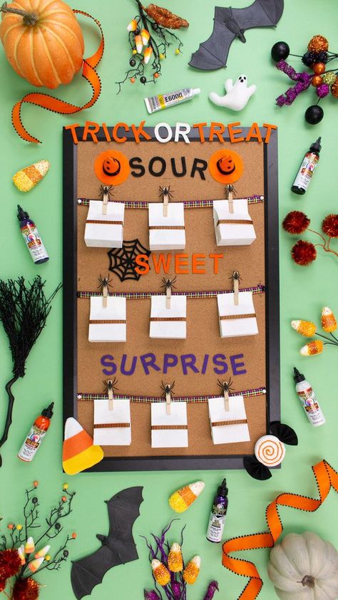 Trick Or Treat Set Up, Office Trick Or Treat Ideas, Trick Or Treat Station, Halloween Stations, Felt Witch Hat, Office Hacks, Morale Boosters, Fright Night, Painted Letters