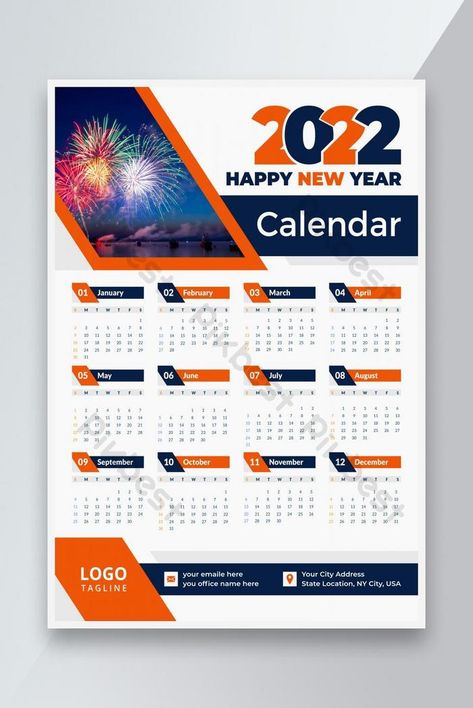 2022 new year colorful wall calendar print template design Graphic Design Calendar, Calendar Design Layout, Calendar Graphic, Wall Calendar Design, Graphic Design Inspiration Poster, Calendar Design Template, Calendar Background, New Year Calendar, Photoshop Tutorial Design