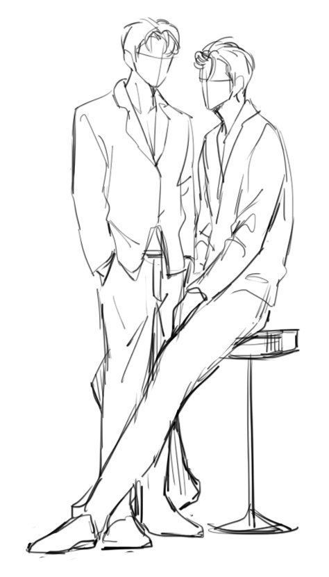 Two Guy Poses Drawing, Winking Pose Reference, Anime Guy Poses Reference Base, Sitting On Stool Poses Drawing, Body Reference Drawing Male Poses, Anime Guy Body Reference, Two Guys Drawing Reference, Two Males Pose Reference Drawing, Cute Male Poses Drawing Reference