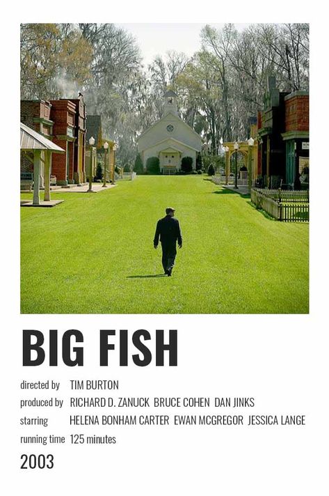 Minimalistic Poster, Polaroid Poster, Minimalist Posters, Movie Poster Wall, Bonham Carter, Helena Bonham Carter, Ewan Mcgregor, Alternative Movie Posters, Big Fish