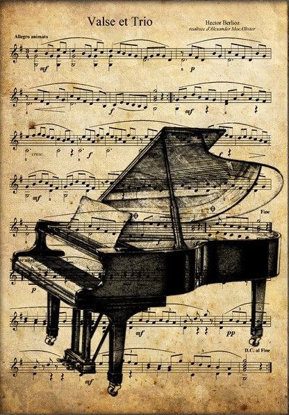 Drawings On Music Sheets, Piano Poster, Music Sheet Paper, French Music, Art Musical, Piano Art, Solfege, Sheet Music Art, Art Christmas Gifts