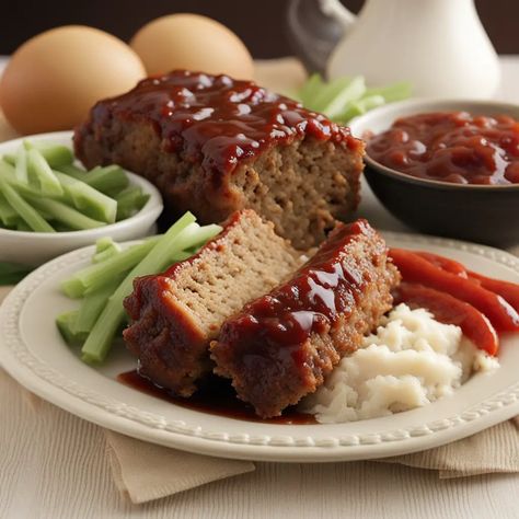 Meatloaf With Brown Sugar, Brown Sugar Meatloaf, Old Fashioned Meatloaf, Gluten Free Meatloaf, Traditional Meatloaf, Crumb Recipe, Delicious Meatloaf, Gluten Free Bread Crumbs, Light Salad