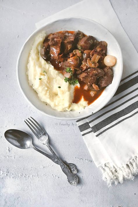 Instant Pot Beef Bourguignon - Family Spice Instant Pot Beef Bourguignon, Bacon Carrots, French Meal, Coq Au Vin Recipe, The Art Of French Cooking, Mushrooms And Onions, Red Wine Sauce, Fennel Salad, Mushroom And Onions