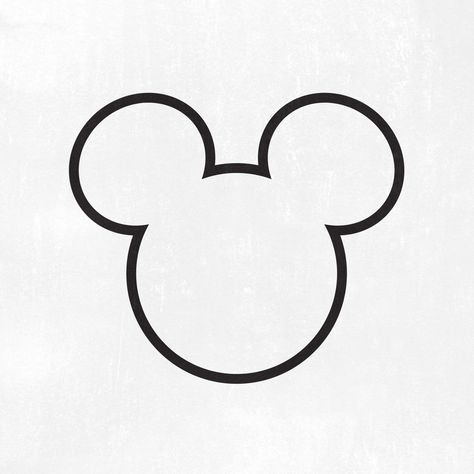 Mickey Mouse Outline, Mickey Tattoo, Mickey Mouse Tattoo, Head Outline, Mouse Tattoos, Free Characters, Mickey Mouse Head, Mickey Head, Pola Sulam