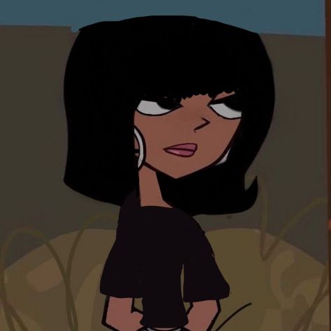 Cartoon Profile Pics With Bangs, Short Hair With Bangs Anime Pfp, Short Hair Pfp Cartoon, Cartoon With Bangs, Short Hair Cartoon Girl, Dark Hair Cartoon Characters, Black Hair Bangs, Bangs And Glasses, Short Hair Brown